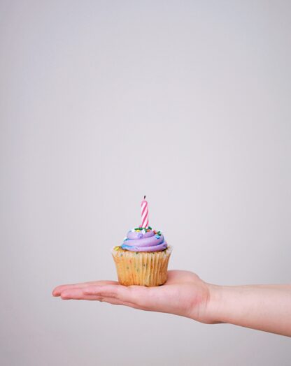 cupcake with a candle